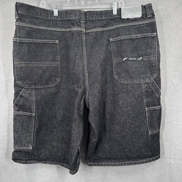 VTG Marithe Francois Girbaud Utility Shorts Mens 44 Black Denim Jorts Y2K - Picture 3 of 8